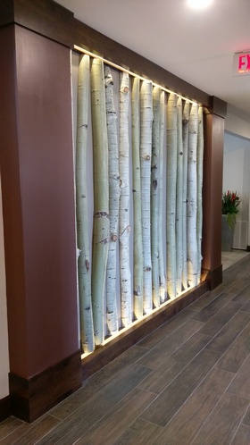 photo of lit aspen wall piece